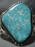 Tremendous Vintage Native American Jewelry Navajo Sky Blue Turquoise Sterling Silver Bracelet-Nativo Arts
