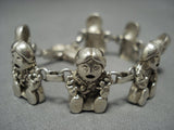 Tremendous Vintage Native American Jewelry Navajo Sterling Silver Storyteller Bracelet Old Cuff-Nativo Arts