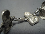 Tremendous Vintage Native American Jewelry Navajo Sterling Silver Storyteller Bracelet Old Cuff-Nativo Arts
