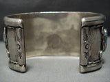 Tremendous Vintage Native American Jewelry Navajo Sterlng Silver Turquoise Bracelet-Nativo Arts