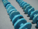 Tremendous Vintage Native American Jewelry Navajo Turquoise Disced Jacla Necklace Old-Nativo Arts