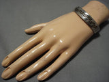 Tremendous Vintage Native American Navajo 14k Gold Windy Wave Sterling Silver Bracelet Old-Nativo Arts