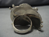 Tremendous Vintage Native American Navajo Carico Lake Turquoise Sterling Silver Ring Old-Nativo Arts
