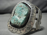 Tremendous Vintage Native American Navajo Easter Blue Turquoise Sterling Silver Bracelet Old-Nativo Arts