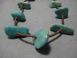 Tremendous Vintage Native American Navajo Royston Turquoise Sterling Silver Necklace-Nativo Arts