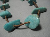 Tremendous Vintage Native American Navajo Royston Turquoise Sterling Silver Necklace-Nativo Arts