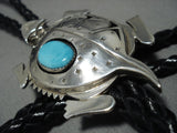 Tremendous Vintage Native American Navajo Sterling Silver Horned Toad Bolo Tie-Nativo Arts