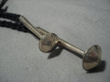 Tremendous Vintage Native American Navajo Sterling Silver Horned Toad Bolo Tie-Nativo Arts