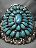 Tremendous Vintage Native American Navajo Zuni Natural Tear Turquoise Sterling Silver Bracelet-Nativo Arts
