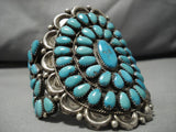 Tremendous Vintage Native American Navajo Zuni Natural Tear Turquoise Sterling Silver Bracelet-Nativo Arts