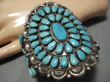 Tremendous Vintage Native American Navajo Zuni Natural Tear Turquoise Sterling Silver Bracelet-Nativo Arts