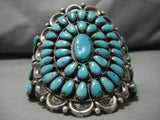 Tremendous Vintage Native American Navajo Zuni Natural Tear Turquoise Sterling Silver Bracelet-Nativo Arts