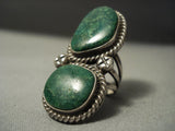 Tremendous! Vintage Navajo Green Turquoise Chunk Sterling Native American Jewelry Silver Ring-Nativo Arts