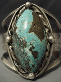 Tremendous Vintage Navajo Green Turquoise Sterling Native American Jewelry Silver Bracelet-103 Grams!-Nativo Arts