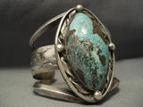 Tremendous Vintage Navajo Green Turquoise Sterling Native American Jewelry Silver Bracelet-103 Grams!-Nativo Arts