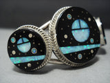 Tremendous Vintage Navajo Native American Jewelry jewelry Midnight Space Will Dawes Sterling Silver Bracelet-Nativo Arts