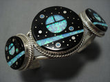 Tremendous Vintage Navajo Native American Jewelry jewelry Midnight Space Will Dawes Sterling Silver Bracelet-Nativo Arts