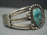 Tremendous Vintage Navajo Native American Jewelry jewelry Royston Turquoise Sterling Silver Bracelet-Nativo Arts