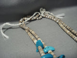 Tremendous Vintage Navajo Native American Jewelry jewelry Turquoise Nugget 44' Long Necklace-Nativo Arts