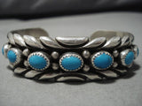 Tremendous Vintage Navajo Native American Turquoise Sterling Silver Bracelet Old-Nativo Arts