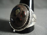 Tremendous Vintage Navajo 'Natural Form Opal' Domed Native American Jewelry Silver Ring-Nativo Arts