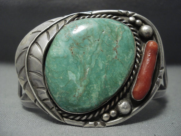 Tremendous Vintage Navajo Royston Turquoise Sterling Native American Jewelry Silver Bracelet-Nativo Arts