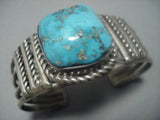 Tremendous Vintage Navajo Royston Turquoise Sterling Silver Bracelet Old-Nativo Arts