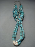 Tremendous Vintage Navajo Turquoise Sterling Silver Bracelet Native American Jewelry-Nativo Arts