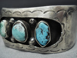 Tremendous Vintage Navajo Turquoise Sterling Silver Native American Jewelry Bracelet-Nativo Arts