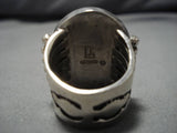 Tremendous Vintage Navajo Turquoise Sterling Silver Native American Ring Old-Nativo Arts