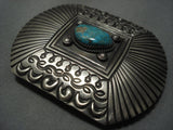 Tremendous Vintage Navajo Turquoised Sterling Native American Jewelry Silver Buckle Old-Nativo Arts