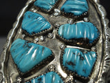 Tremendous Vintage Zuni Turquoise Sterling Silver Native American Jewelry Bracelet-Nativo Arts