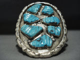 Tremendous Vintage Zuni Turquoise Sterling Silver Native American Jewelry Bracelet-Nativo Arts