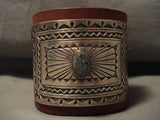 Turquoise Bursting Vintage Navajo Turquoise Native American Jewelry Silver 'Arrow Guard' Bracelet-Nativo Arts