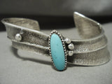 Twirling Tufa Cast Navajo Domed Natural Turquoise Native American Jewelry Silver Bracelet-Nativo Arts