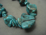 Uber Chunky Vintage Navajo Turquoise Native American Jewelry Silver Bead Necklace Old-Nativo Arts