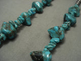 Uber Chunky Vintage Navajo Turquoise Native American Jewelry Silver Bead Necklace Old-Nativo Arts