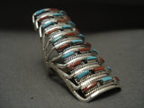 Uber Towering 'Need Ecoral Turquoise' Zuni Native American Jewelry Silver Ring-Nativo Arts
