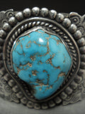 Uber Vintage Navajo 'Spider Turquoise' Ultra Detailed Native American Jewelry Silver Bracelet-Nativo Arts