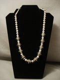Ultra Advanced Hand Tooled Vintage Navajo Native American Jewelry Silver Basket Necklace Old-Nativo Arts