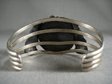 Ultra Rare Apache Turquoise Vintage Navajo Native American Jewelry Silver Leaf Bracelet-Nativo Arts