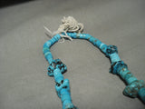 Ultra Rare Huge Nugget Vintage Navajo Native American Jewelry jewelry Heishi Turquoise Necklace Old-Nativo Arts