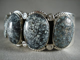 Ultra Rare New Lander Blue Navajo Turquoise Native American Jewelry Silver Bracelet-Nativo Arts