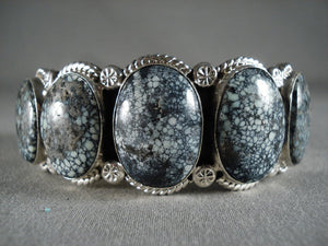 Ultra Rare New Lander Blue Navajo Turquoise Native American Jewelry Silver Bracelet-Nativo Arts