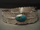Ultra Rare Vintage Navajo Ben Begaye Turquoise Native American Jewelry Silver Bangle Bracelet-Nativo Arts