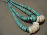 Ultra Rare Vintage Navajo Native American Jewelry jewelry/ Santo Domingo #8 Turquoise Necklace-Nativo Arts