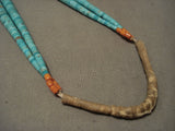 Ultra Rare Vintage Navajo Native American Jewelry jewelry/ Santo Domingo #8 Turquoise Necklace-Nativo Arts