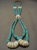 Ultra Rare Vintage Navajo Native American Jewelry jewelry/ Santo Domingo #8 Turquoise Necklace-Nativo Arts
