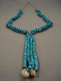 Uniqaue And Old! Vintage Navajo Native American Jewelry jewelry/ Santo Domingo Turquoise Jacla Heishi Necklace-Nativo Arts