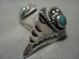 Unique!! Fabulous Vintage Native American Navajo Sterling Silver Turquoise Earrings Old-Nativo Arts